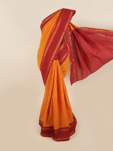 

Pothys Yellow & Red Printed Pure Cotton Saree