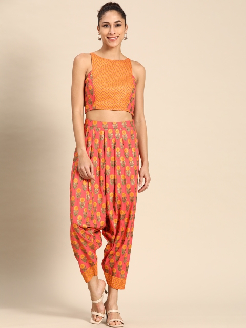 

MABISH by Sonal Jain Pink & Yellow Printed Co-ord Set