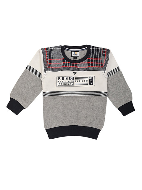 

Noddy Boys Grey Melange Printed Sweatshirt