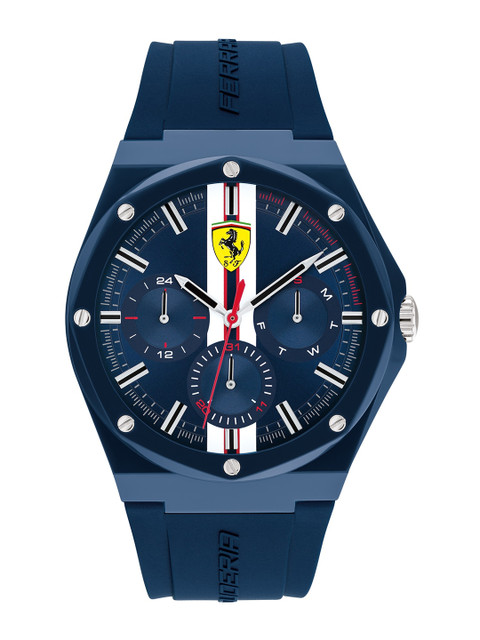

SCUDERIA FERRARI Men Blue Brass Printed Dial & Blue Straps Watch 0830869