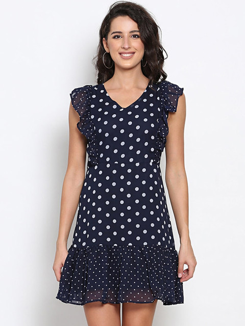 

MARC LOUIS Blue Georgette Dress