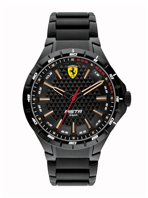 

SCUDERIA FERRARI Men Black Brass Dial & Stainless Steel Straps Analogue Watch 0830866