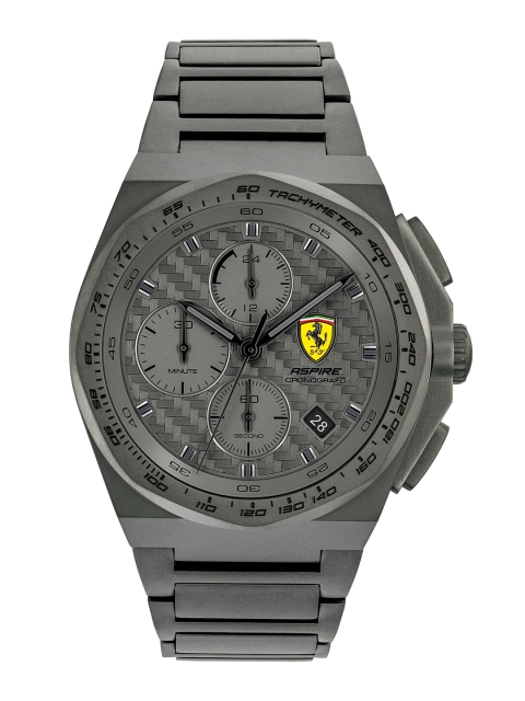 

SCUDERIA FERRARI Men Grey Brass Dial & Stainless Steel Chronograph Watch 0830795