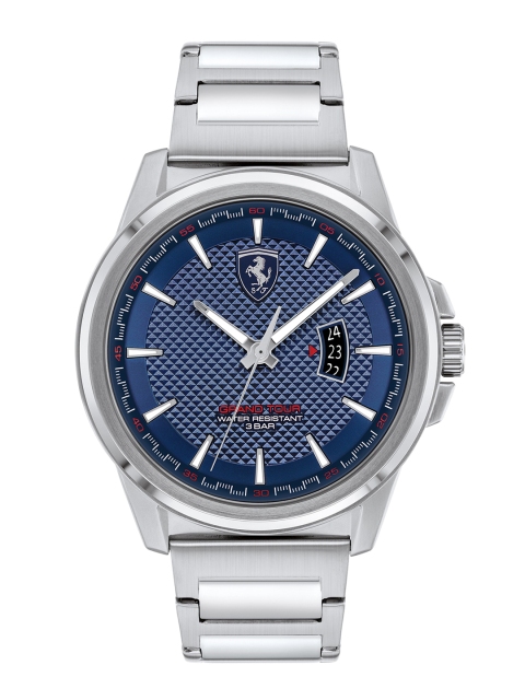 

SCUDERIA FERRARI Men Blue Brass Dial & Silver Toned Analogue Watch - 0830835