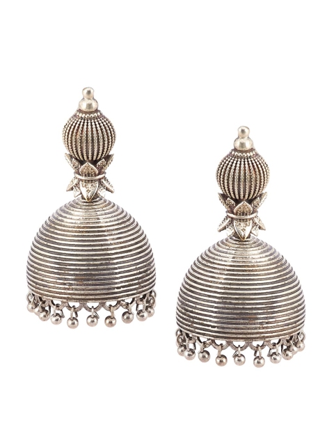 

Biba Silver-Toned Contemporary Jhumkas Earrings