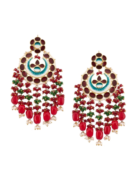 

Biba Red Classic Gold-Plated Chandbalis Earrings