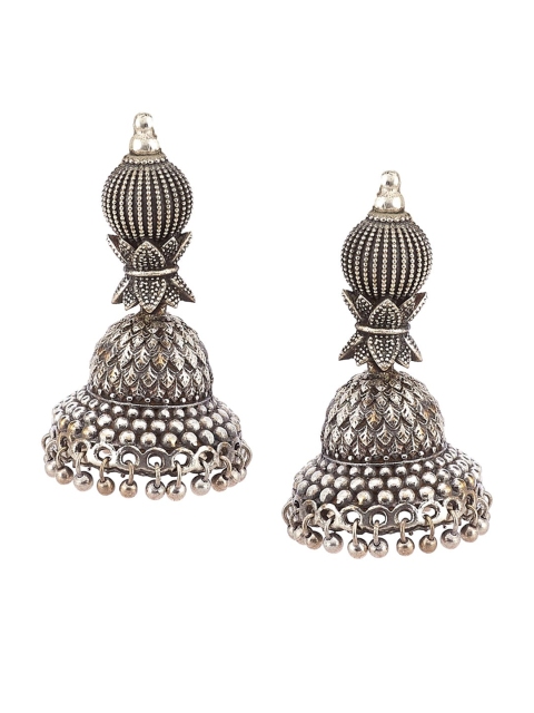 

Biba Silver-Toned Contemporary Jhumkas Earrings