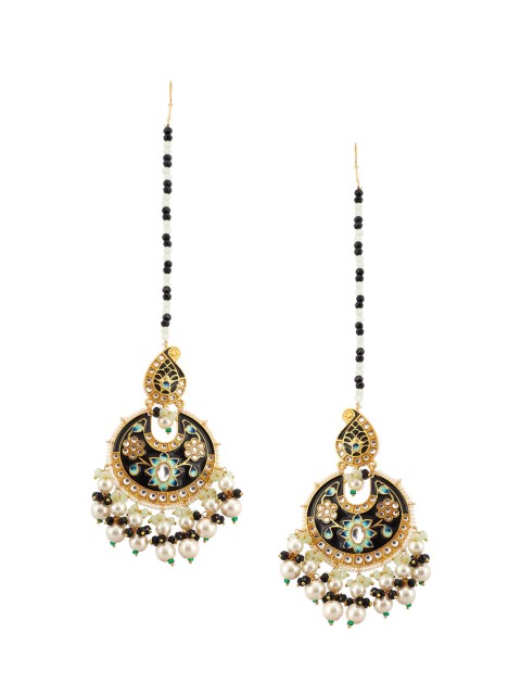 

Biba Navy Blue Gold-Plated Classic Chandbalis Earrings