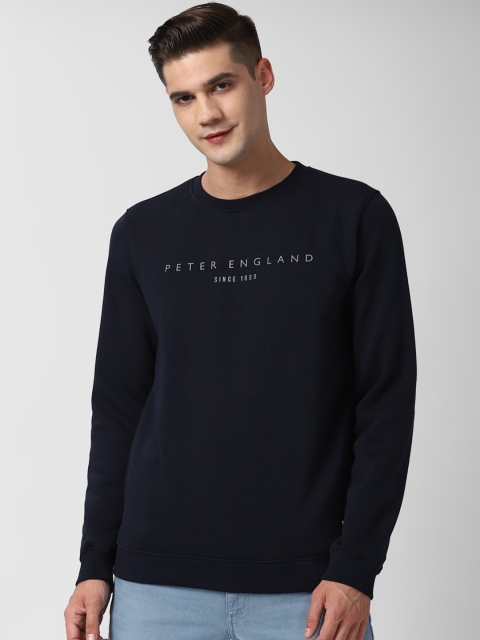 

Peter England Casuals Men Navy Blue Printed Sweatshirt