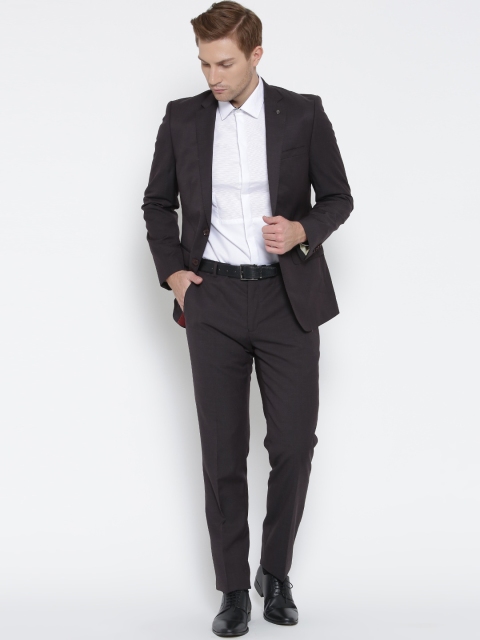 

Raymond Aubergine Single-Breasted Slim Fit Formal Suit, Purple