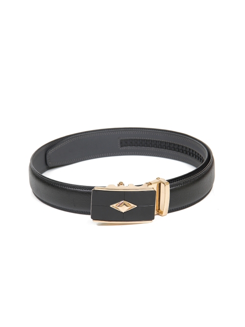 

Calvadoss Men Black Textured PU Belt