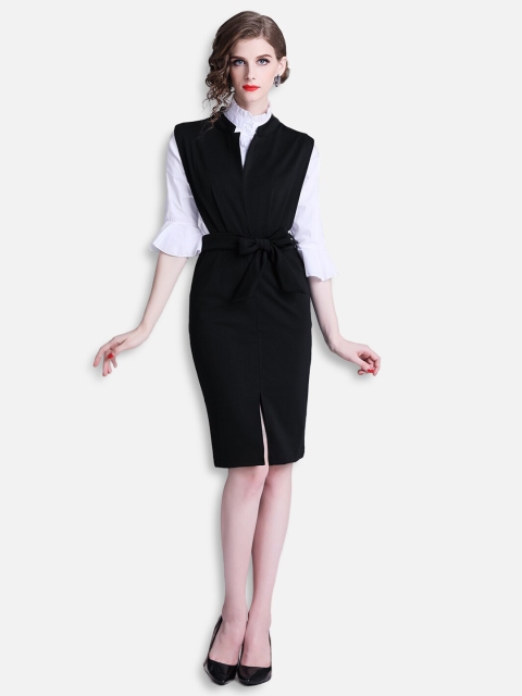 

JC Collection Women Black & White Clothing set