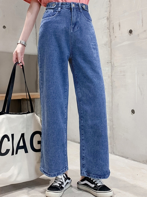 

URBANIC Women Blue Pure Cotton Wide Leg Jeans
