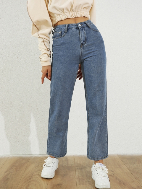 

URBANIC Women Navy Blue Straight Fit Stretchable Jeans