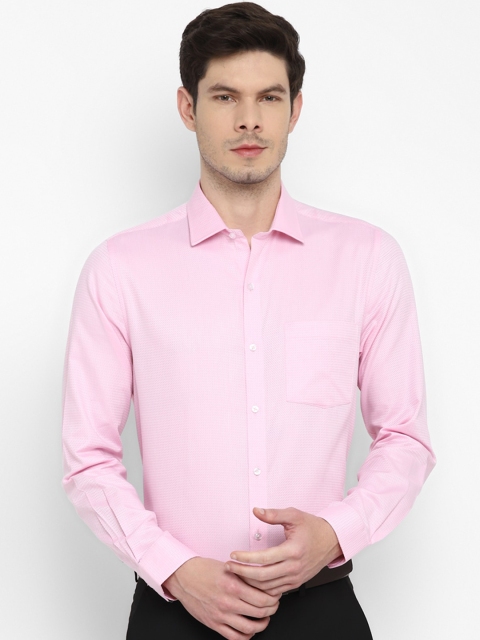 

Turtle Men Pink Self Design Slim Fit Opaque Formal Shirt