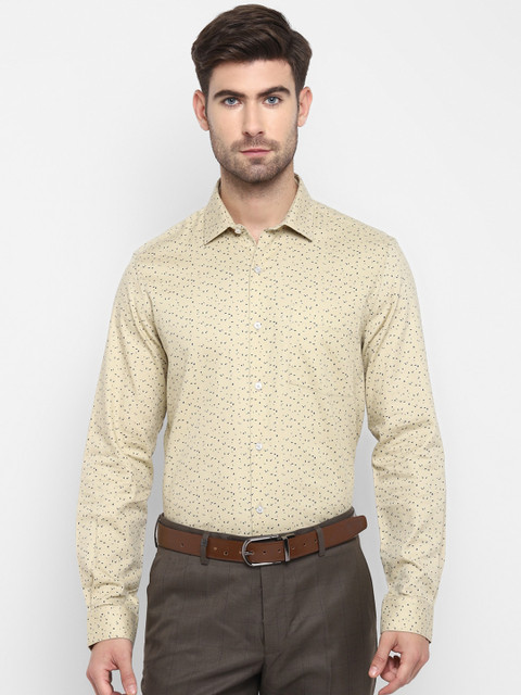 

Turtle Men Beige Slim Fit Opaque Printed Formal Shirt