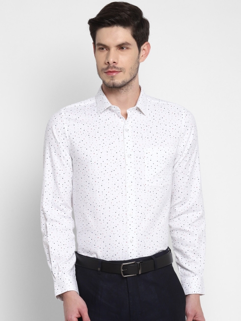 

Turtle Men White Printed Slim Fit Formal Shirt