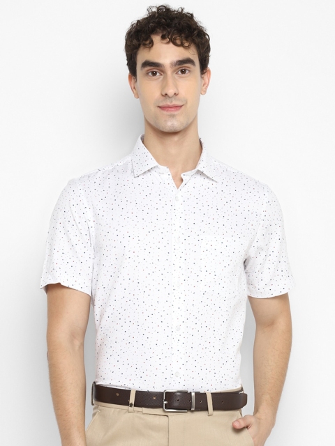 

Turtle Men White Opaque Printed Formal Shirt