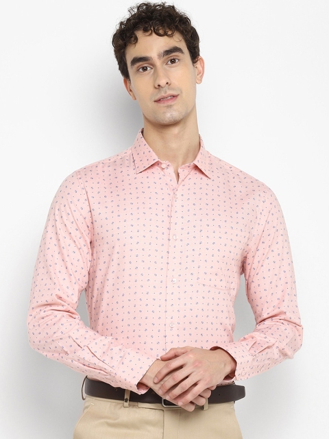 

Turtle Men Pink Printed Slim Fit Opaque Formal Shirt