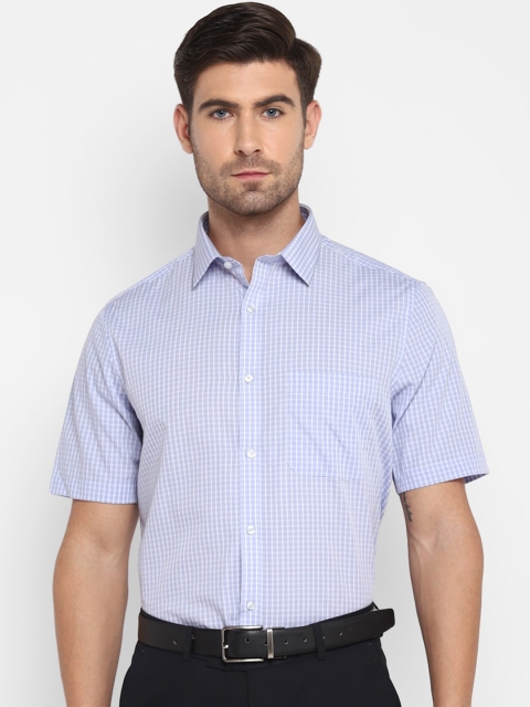 

Turtle Men Blue Micro Checks Opaque Checked Formal Shirt
