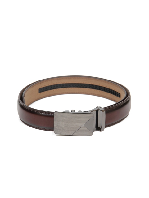 

Calvadoss Men Brown PU Textured Autoratch No Holes Belt
