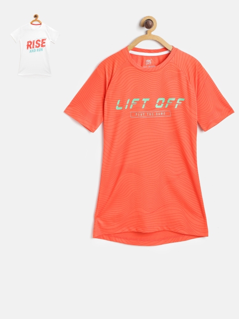 

HRX By Hrithik Roshan Girls U-17 Pack of 2 Rapid-Dry Running Tshirts, White