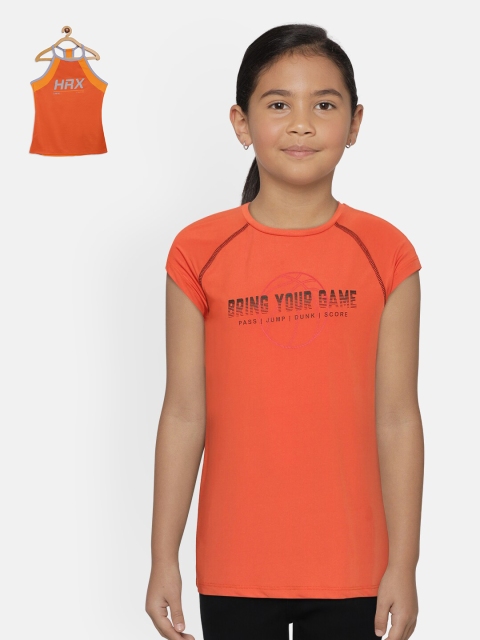 

HRX by Hrithik Roshan Pack of 2 T-shirts, Orange