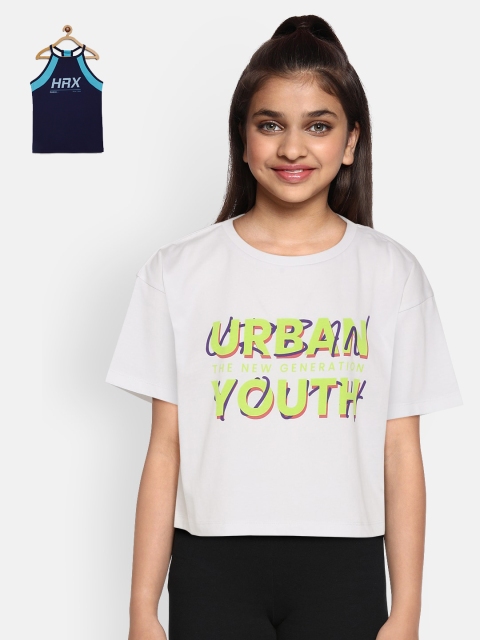 

HRX by Hrithik Roshan Pack of 2 Pure Cotton T-shirts, Blue