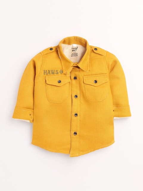 

Toonyport Boys Yellow Opaque Casual Shirt