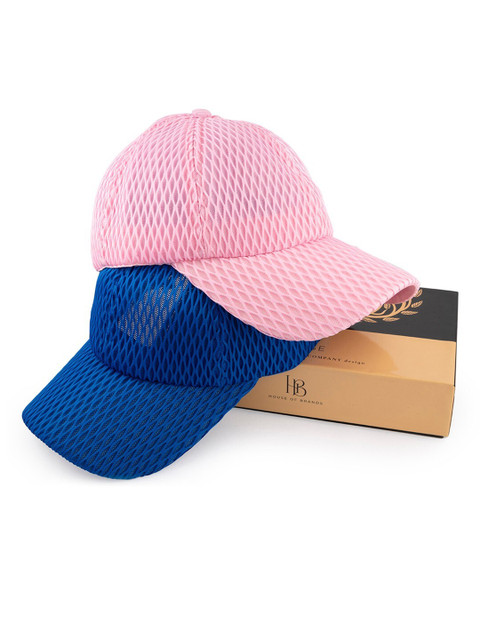 

BANGE Unisex Pack Of 2 Blue & Pink Baseball Caps