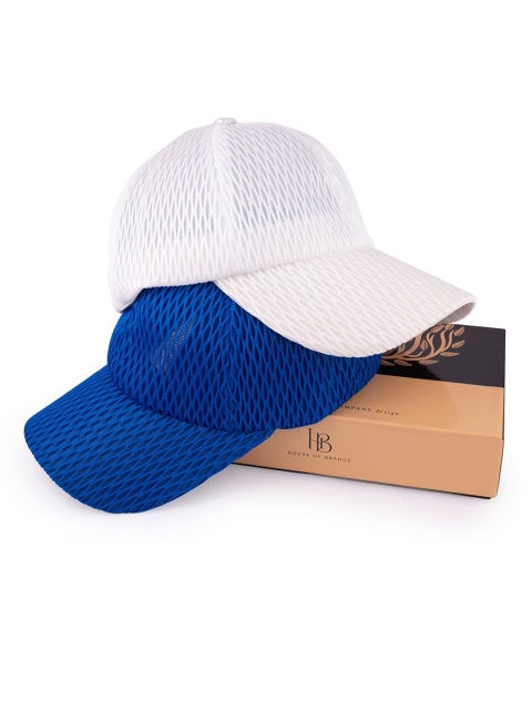 

BANGE Unisex Set of 2 Blue & White Cotton Baseball Cap