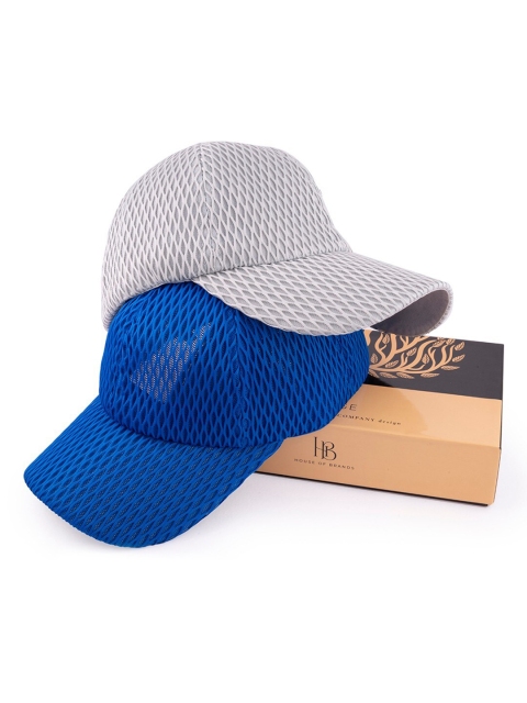 

BANGE Unisex Pack Of 2 Blue & Grey Baseball Cap