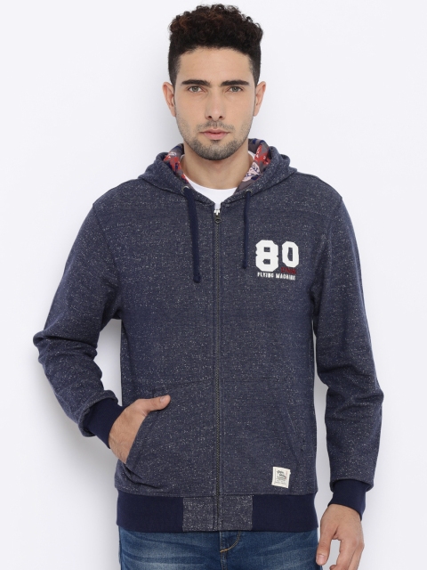 

Flying Machine Men Charcoal Grey Hooded Sweatshirt