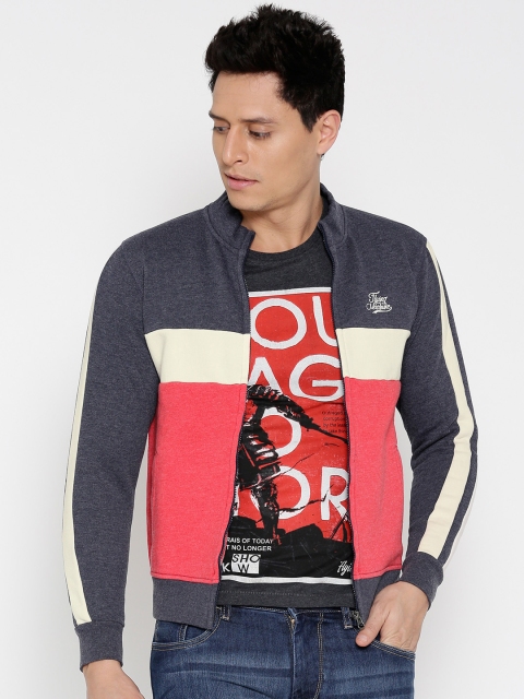 

Flying Machine Men Grey Solid Front Open Sweatshirt