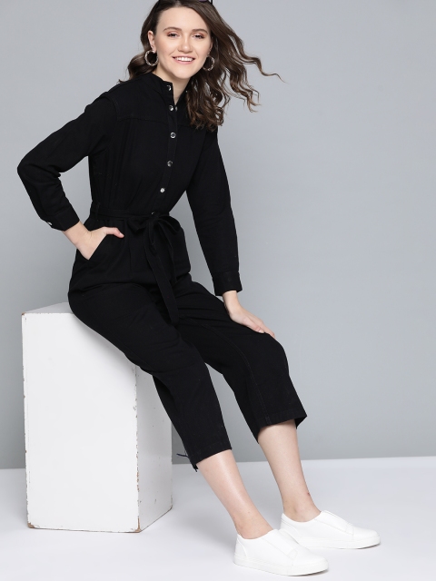 

Mast & Harbour Black Solid Basic Jumpsuit