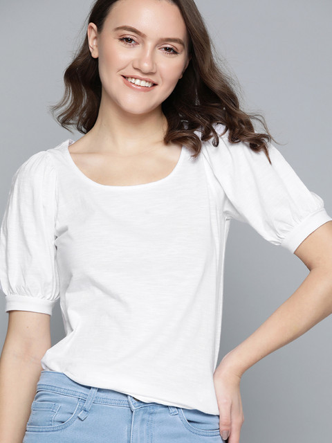 

Mast & Harbour White Cotton Regular Top