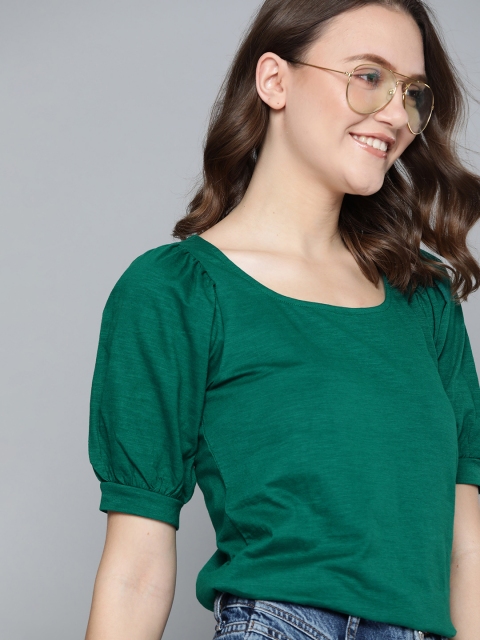 

Mast & Harbour Green Cotton Regular Top