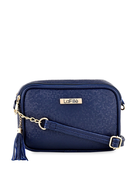 

LaFille Blue PU Structured Sling Bag with Tasselled