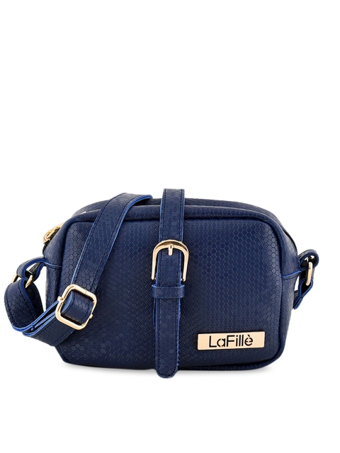 

LaFille Blue PU Structured Sling Bag