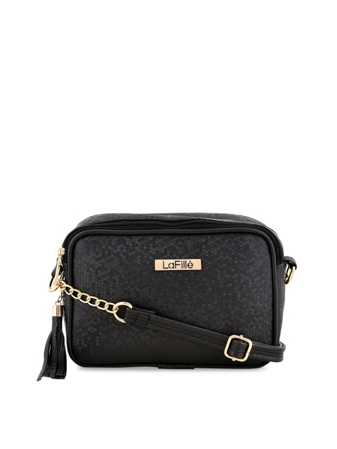 

LaFille Black PU Structured Sling Bag