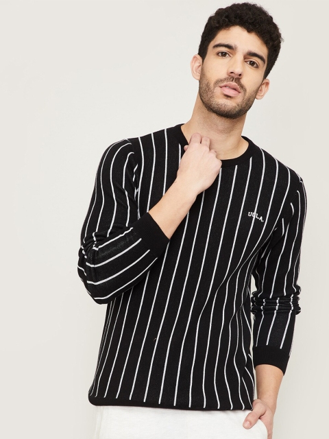 

UCLA Men Black & White Striped Cotton Pullover