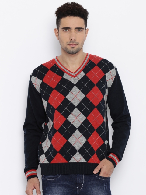 

Flying Machine Men Black Self-Design Sweater