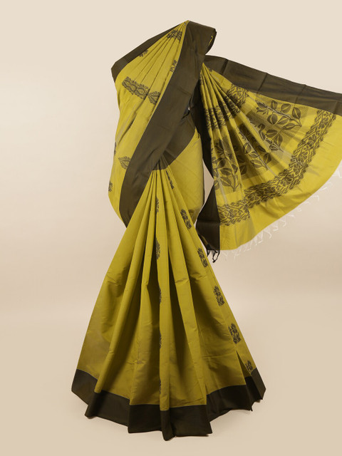 

Pothys Green Ethnic Motifs Silk Cotton Saree