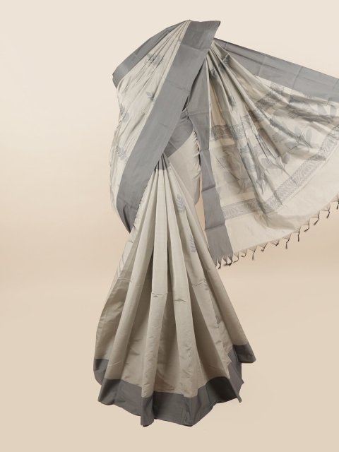 

Pothys Grey Floral Silk Cotton Saree