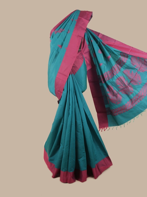 

Pothys Blue & Purple Floral Silk Cotton Saree