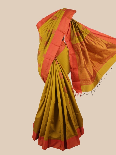 

Pothys Green & Red Floral Silk Cotton Saree