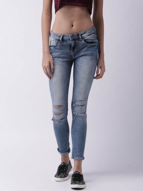 

Moda Rapido Women Blue Skinny Fit Slash Knee Stretchable Jeans