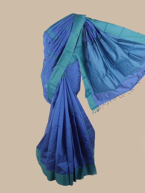 

Pothys Blue & Sea Green Ethnic Motifs Silk Cotton Saree