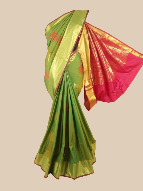 

Pothys Green & Pink Ethnic Motifs Zari Art Silk Saree