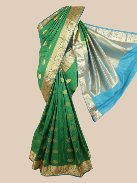 

Pothys Green & Blue Ethnic Motifs Zari Art Silk Saree